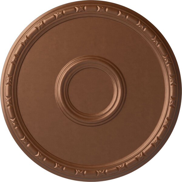 Ekena Millwork Odessa Bead & Barrel Ceiling Medallion (Canopies up to 5"), 19 3/4"OD x 1 3/8"P, Polished Copper CM20ODPOS - main
